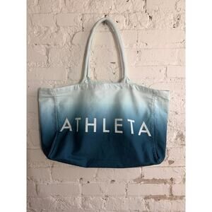Athleta Blue Ombre Canvas Tote Bag – Large Travel / Beach / Gym Bag